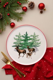 Hermia Juego de Platos de Postre Navideños Ylbtat3 de 6 Piezas Multicolor